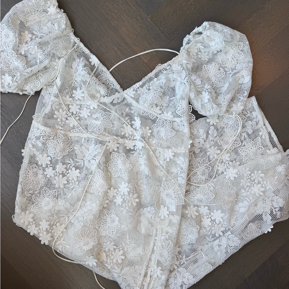For Love And Lemons White Lace Maxi Dress